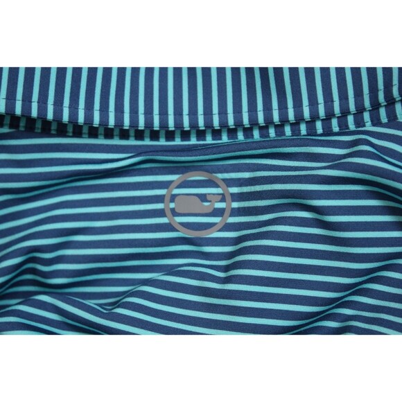 Vineyard Vines Polo Shirt Men Blue Striped On The Go Sankaty Golf OTG  Stretch S - Picture 10 of 10